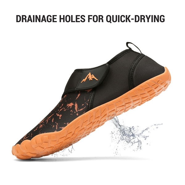 Men's Lightweight Barefoot Water Shoes - BLACK ORANGE - 1